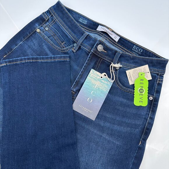 Liverpool Men's Regent Relaxed Straight Leg Eco Denim Jean, Size W29 x L34, Blue - Picture 1 of 15